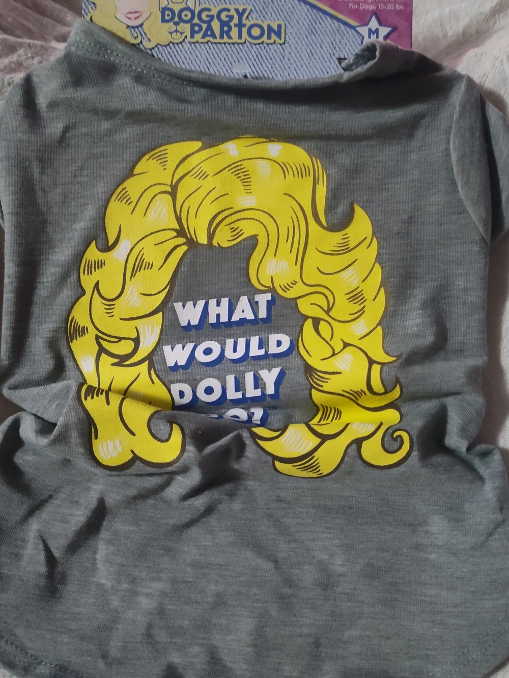 Dogs Doggy Parton Grey Shirt with Graphic 